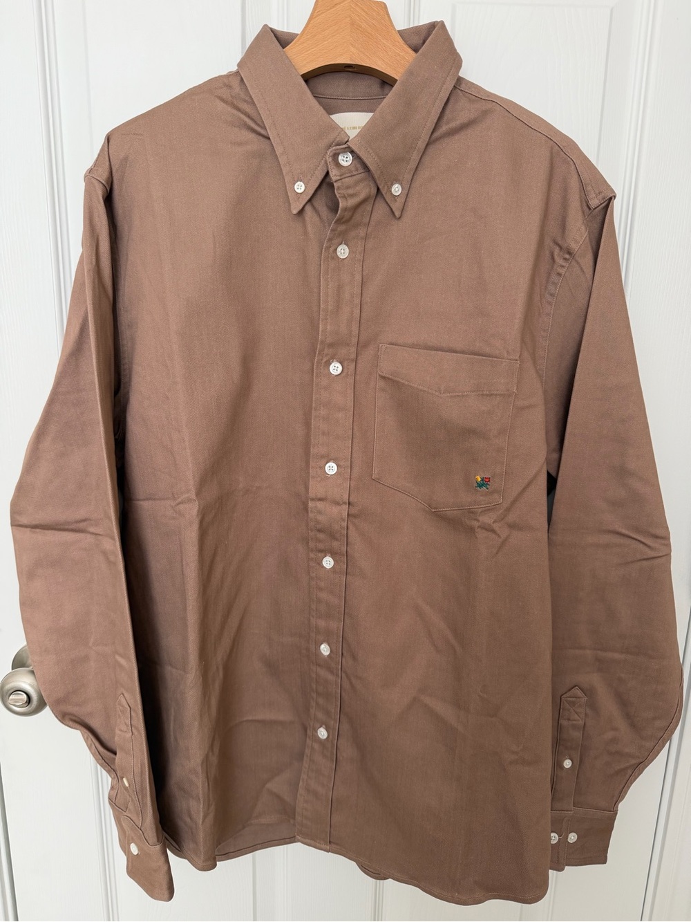 Aime Leon Dore Men's Brown Button-Down Shirt - Classic Long Sleeve - size M